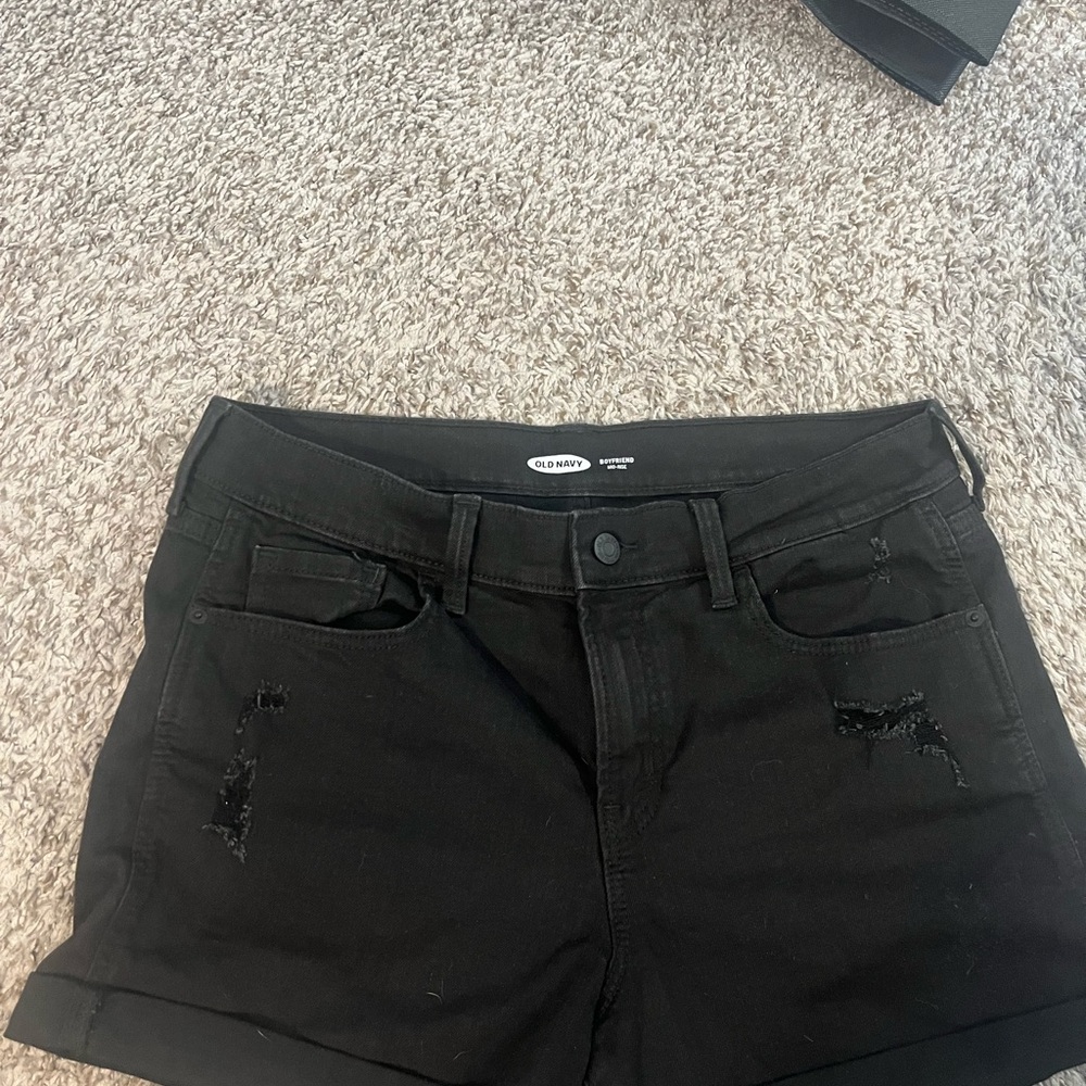 Old Navy Black Distressed Jean Shorts